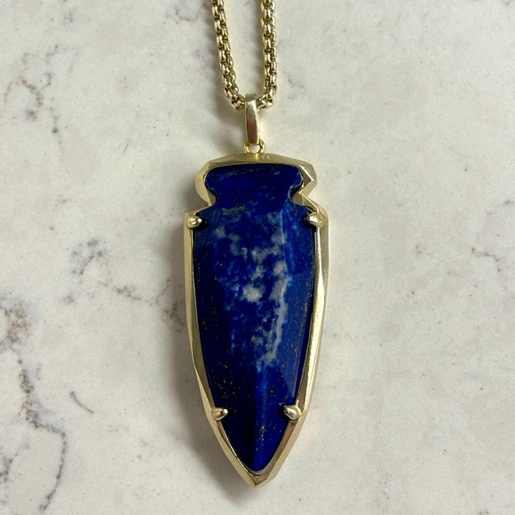 Kendra Scott Gold and Blue Lapis Pendant Necklace - Picture 3 of 4